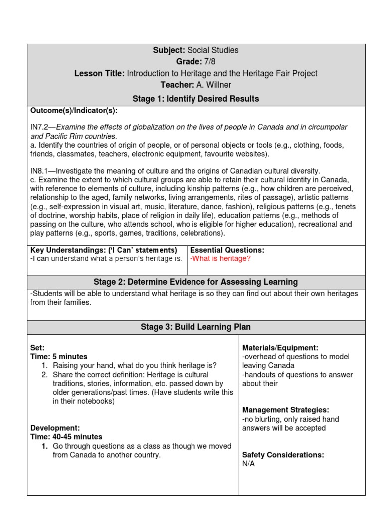 Introduction To Heritage Fair Project | PDF
