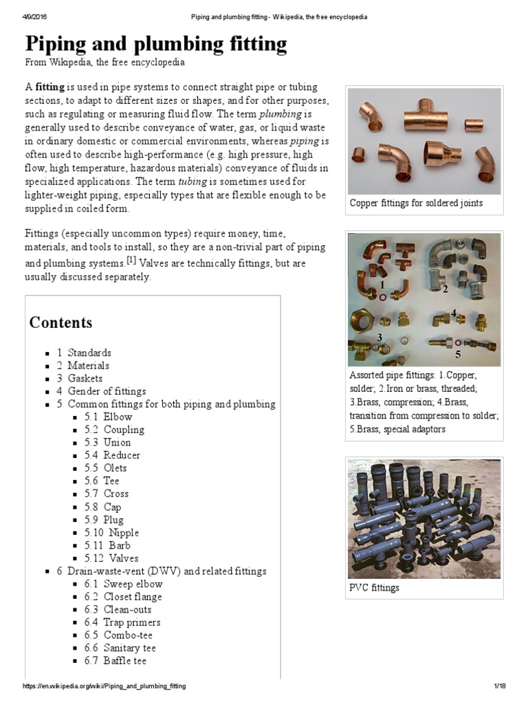 Piping and Plumbing Fitting Wikipedia, The Free Encyclopedia Pipe