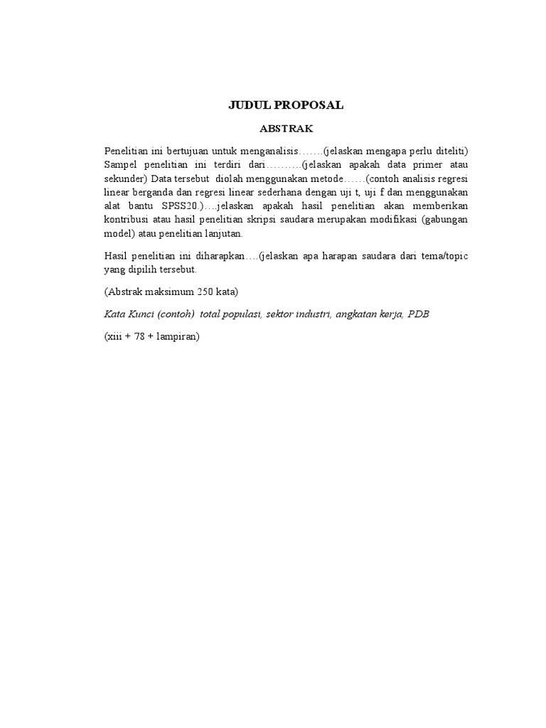 Contoh Abstrak Proposal