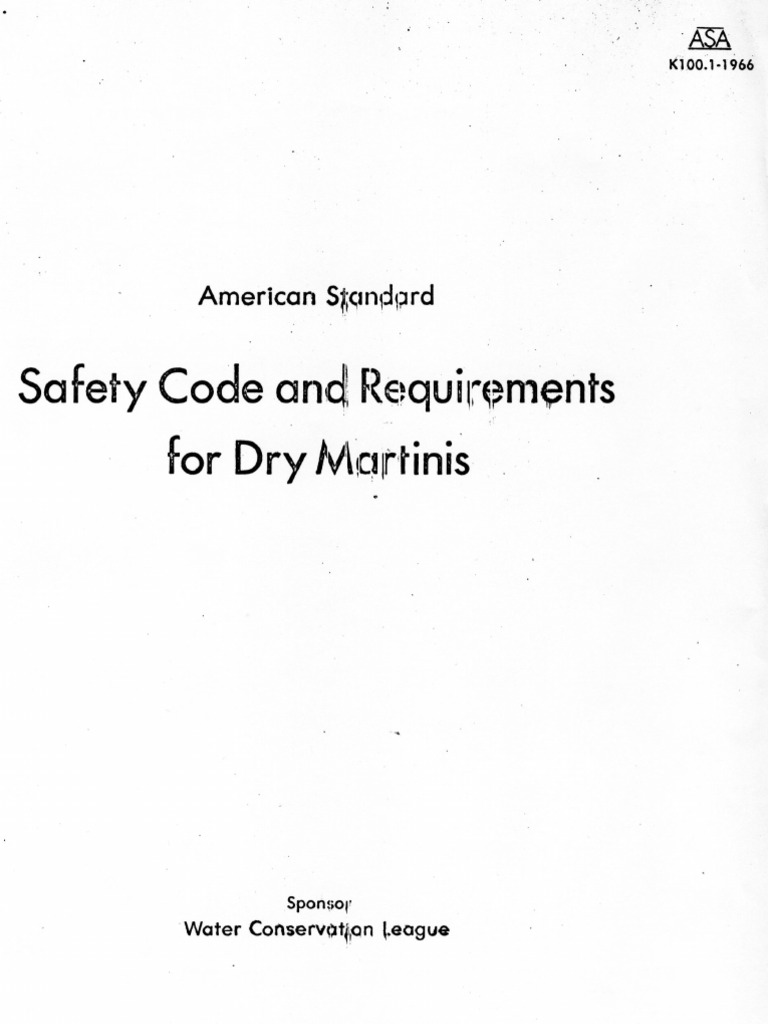 NextImg:American Standard Safety Code and Requirements For Dry Martinis | PDF