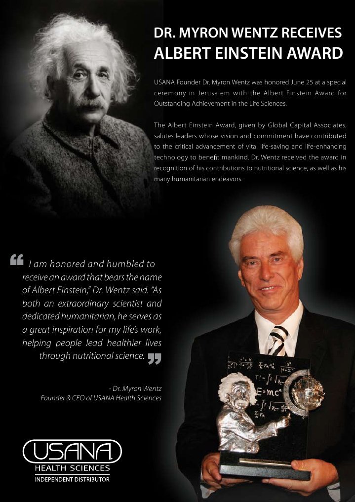 Dr. Myron Wentz Receives Einstein Award | PDF
