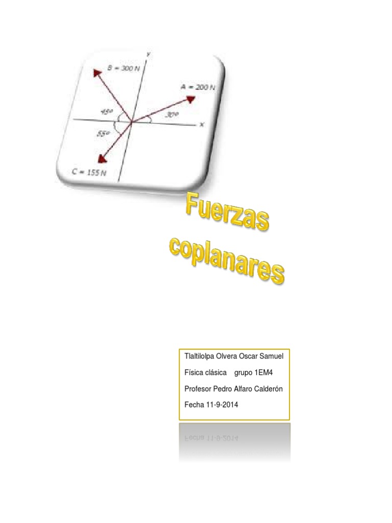 fuerzas coplanares Plano (Geometría) Vector euclidiano