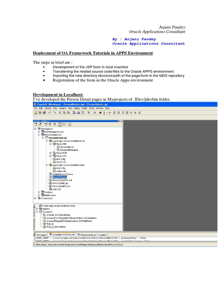 OA Framework Tutorial Deployment in APPS Environment | PDF