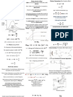 Quantum & Atomic Physics (Eg Photoelectric Affect) Formula sheet & Study tool Physics A
