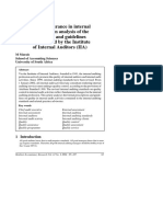 Quality Assurance Internal Audit Analysis of Standards and Guidlines Implemented by The Institute of IIA