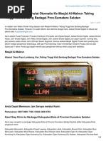 Pengiriman Jam Sholat Otomatis Ke Masjid Al-Mabrur Tebing Tinggi Kab.serdang Bedagai Prov.sumatera Selatan