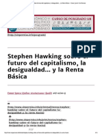 Stephen Hawking Sobre El Futuro Del Capitalismo, La Desigualdad..