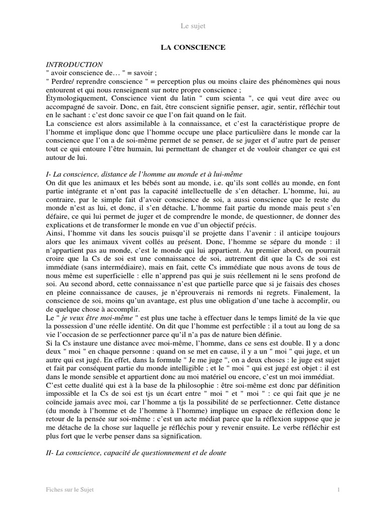 La Conscience : Savoir et Dualité | PDF | Conscience | Friedrich Nietzsche