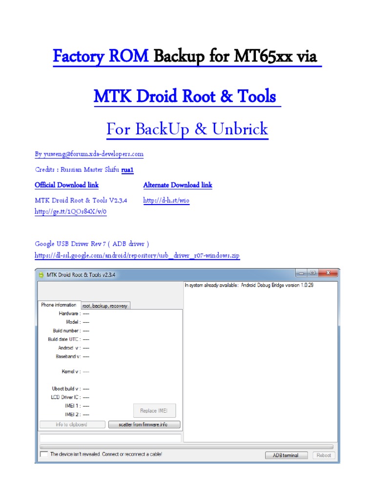 MDRT Factory ROM BackUp | PDF