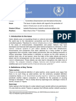 GA1 - The Issue of Cyber Attacks With Regard to the Protection of States' Infrastructure as Well as State Secrets