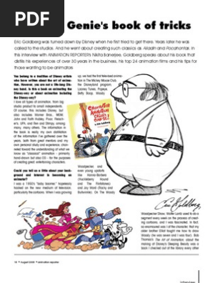 Interviewing Eric Goldberg Animation Reporter Animation Walt