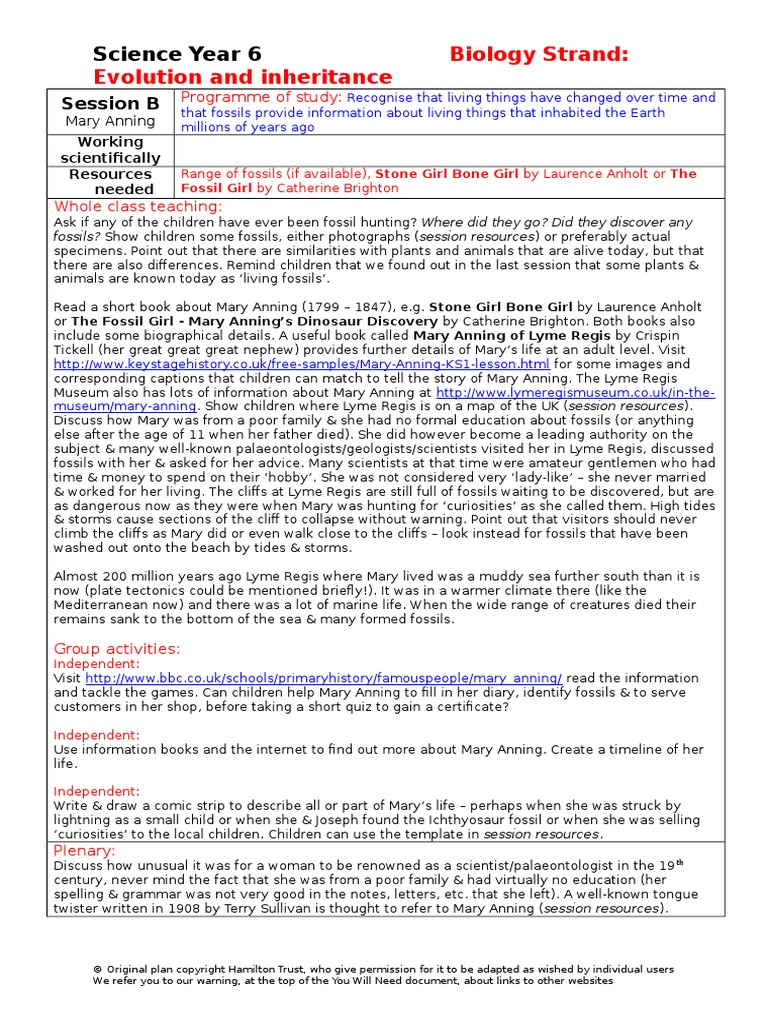 Uks2 SC Y6 SB Evolution and Inheritance | PDF | Nature | Science