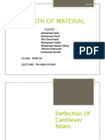 Strength of Materials Notes on Deflection and Bending Moment