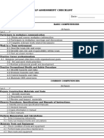 Self Assessment Checklist