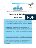 Aakash AIPMT 2014 Code R Solution