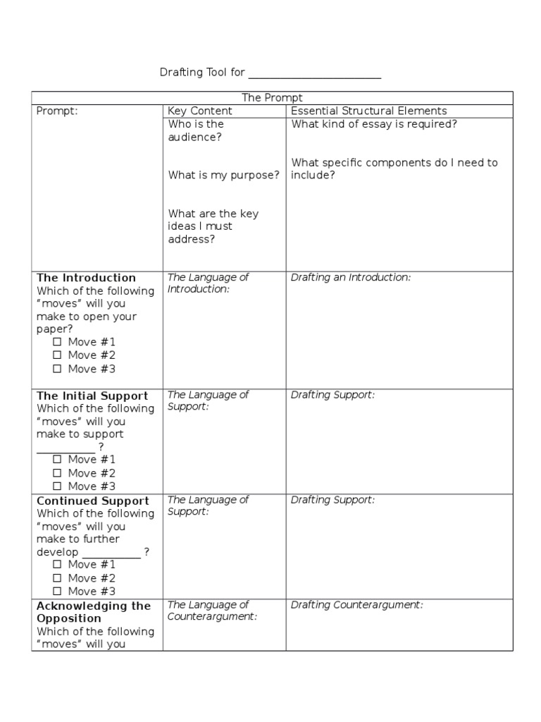 Drafting Tool For Writing | PDF