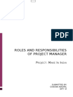 Roles and Responsibilities of Project Manager: P: M I I