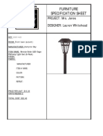 Furniture Specification Sheet: Lo's Designs