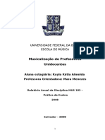 Musicalização de Professores Unidocentes: Universidade Federal Da Bahia Escola de Música