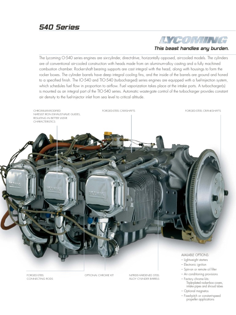 Motor Lycoming IO 540 AC | PDF | Engines | Turbocharger