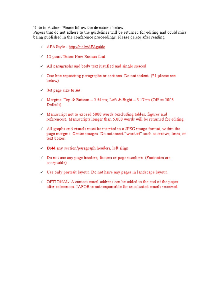 Conference Paper Submission Guidelines | PDF | Text | Writing