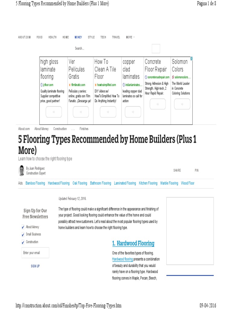 Flooring Types Recommended | PDF | Flooring | Tile