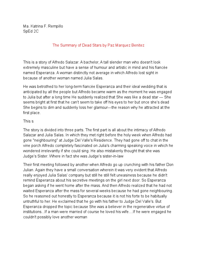 Who is alfonso in the story dead stars picture