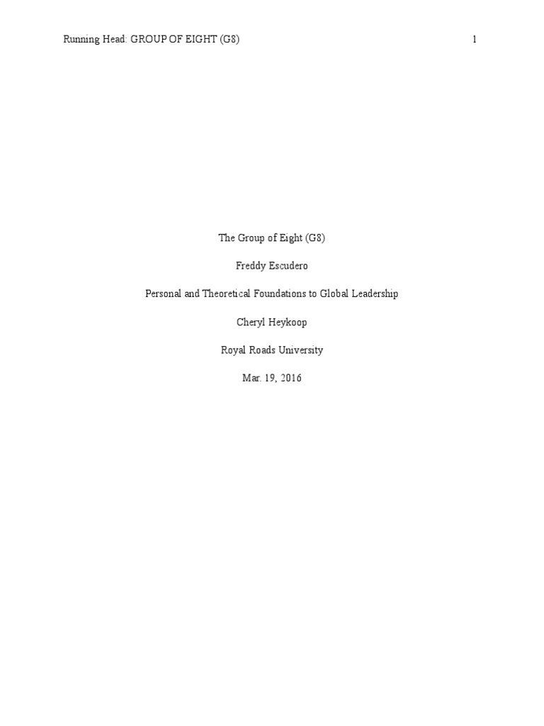 Overview of the Group of Eight (G8) | PDF | International Relations ...