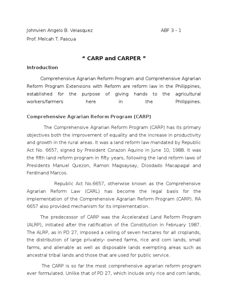 Carp and carper law essay picture