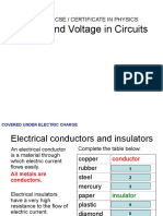 IGCSE 23 Current&VoltageInCircuits