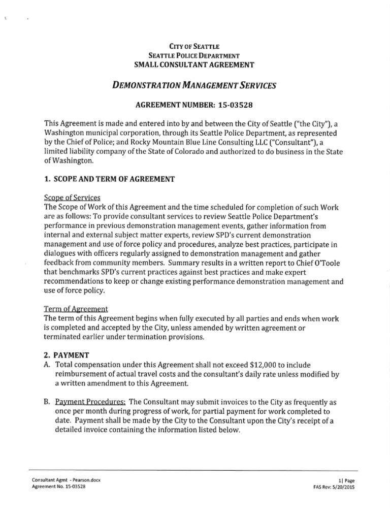 Seattle Police Department Contract With Rocky Mountain Blue Line ...