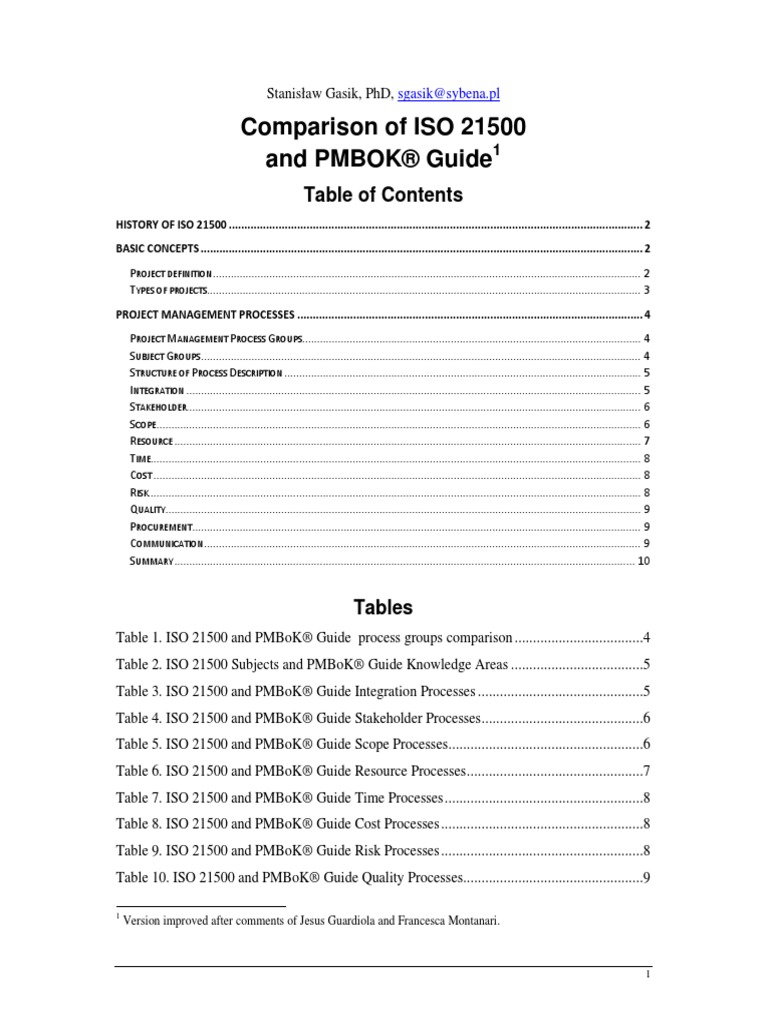 ISO 21500 and PMBoK Guide | PDF | Project Management | Risk Management