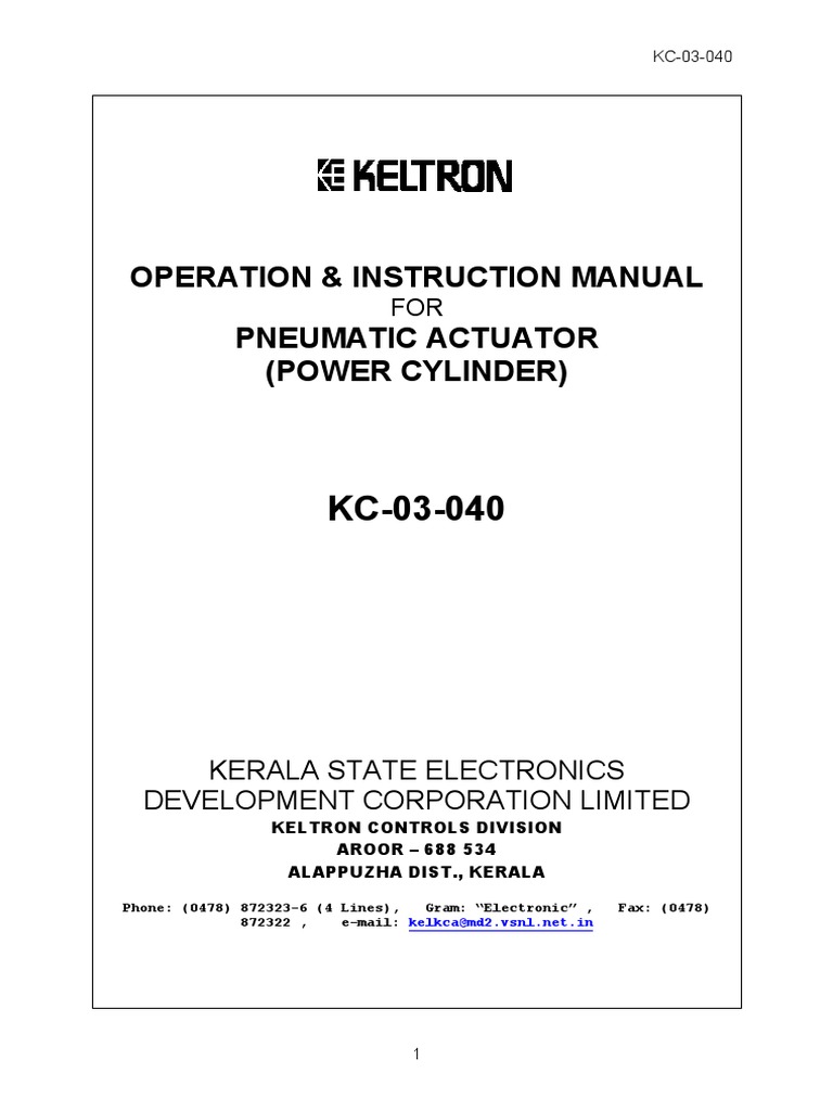 Actuator General KC 03 040 | PDF | Actuator | Cylinder (Engine)