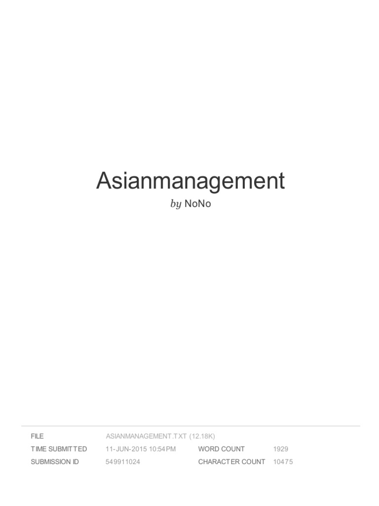 Asian Management | PDF