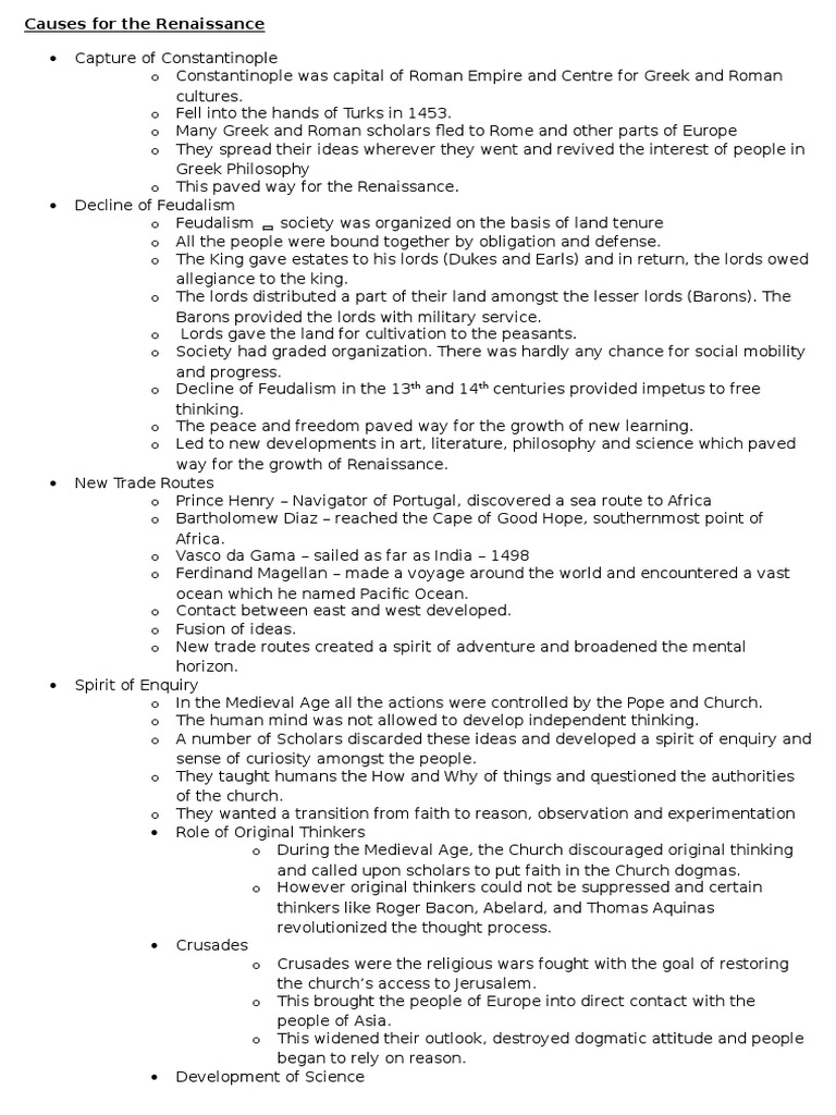 Renaissance notes essay picture