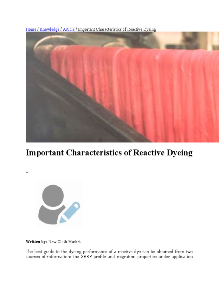 Key Aspects of Reactive Dyeing Process | PDF | Reactivity (Chemistry) | Dye