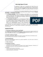 Internship Report Format