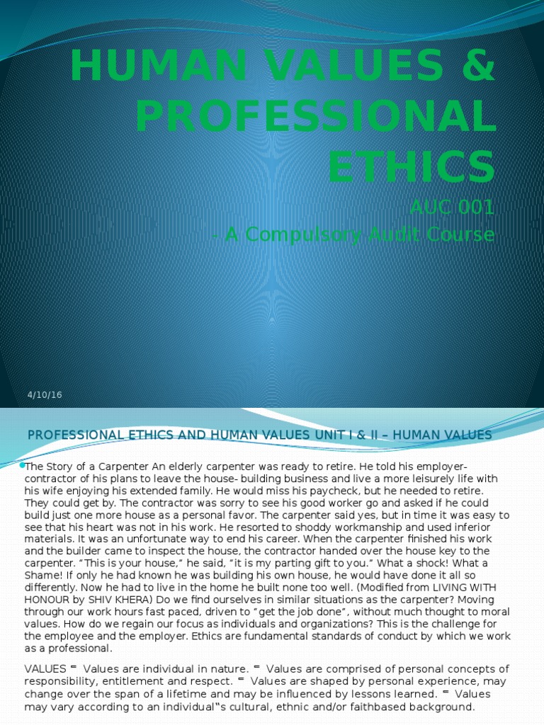 Human Values and Professional Ethics | PDF | Value (Ethics) | Contentment