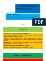 Compras, fornecimentos e dívidas a pagar