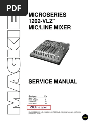 Mackie 1202-VLZ Service Manual | PDF | Home & Garden | Technology