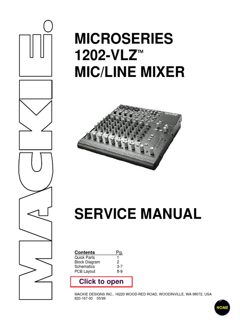 Mackie 1202-VLZ Service Manual | PDF | Home & Garden | Technology