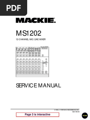 Mackie Ms12 Service Manual Audio Engineering Audio Electronics