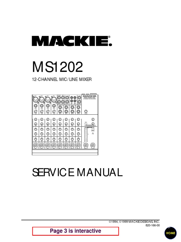 Mackie MS1202 Service Manual | PDF | Audio Engineering