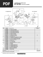 Shimano Ultegra 6700 Shifters Double Owners Manual