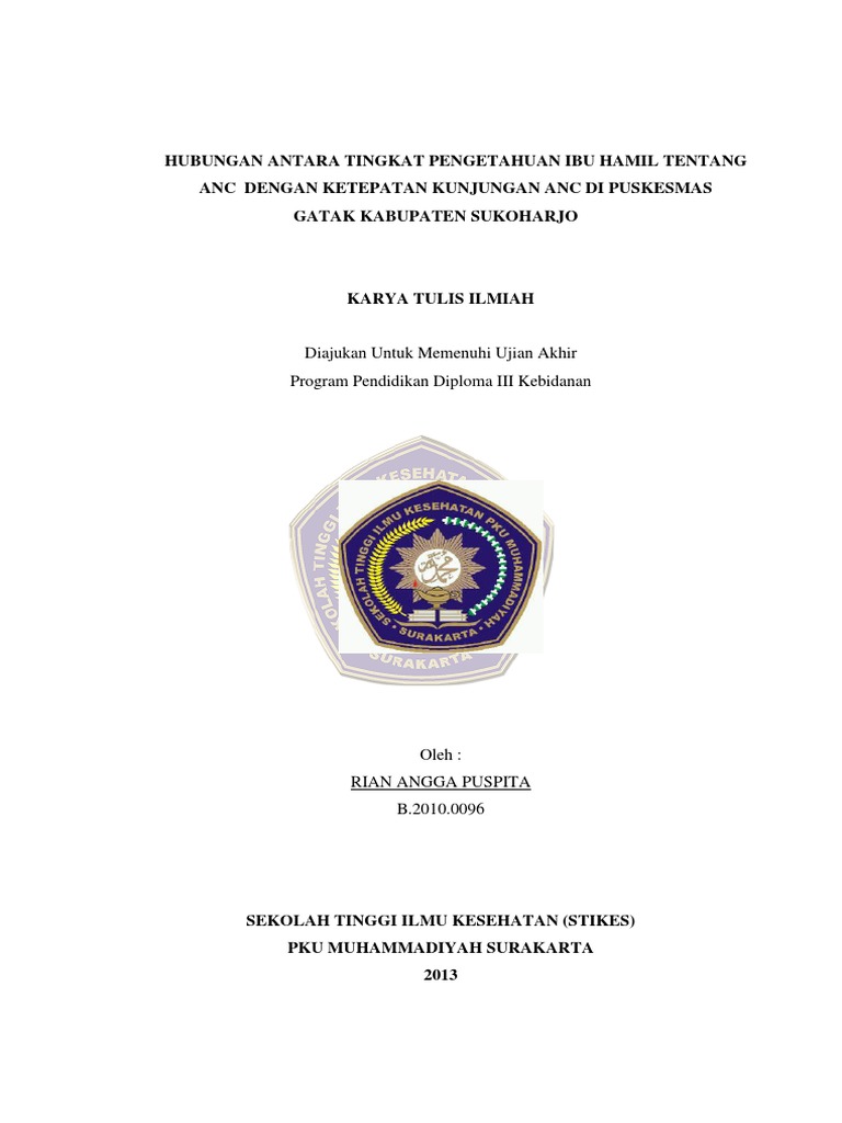 Hubungan Antara Tingkat Pengetahuan Ibu Hamil Tentang Anc Pdf