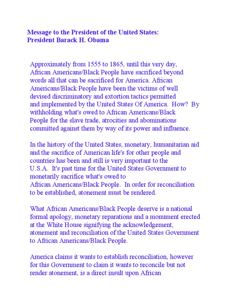Message To The President of The United States | PDF | Justice | Crime ...