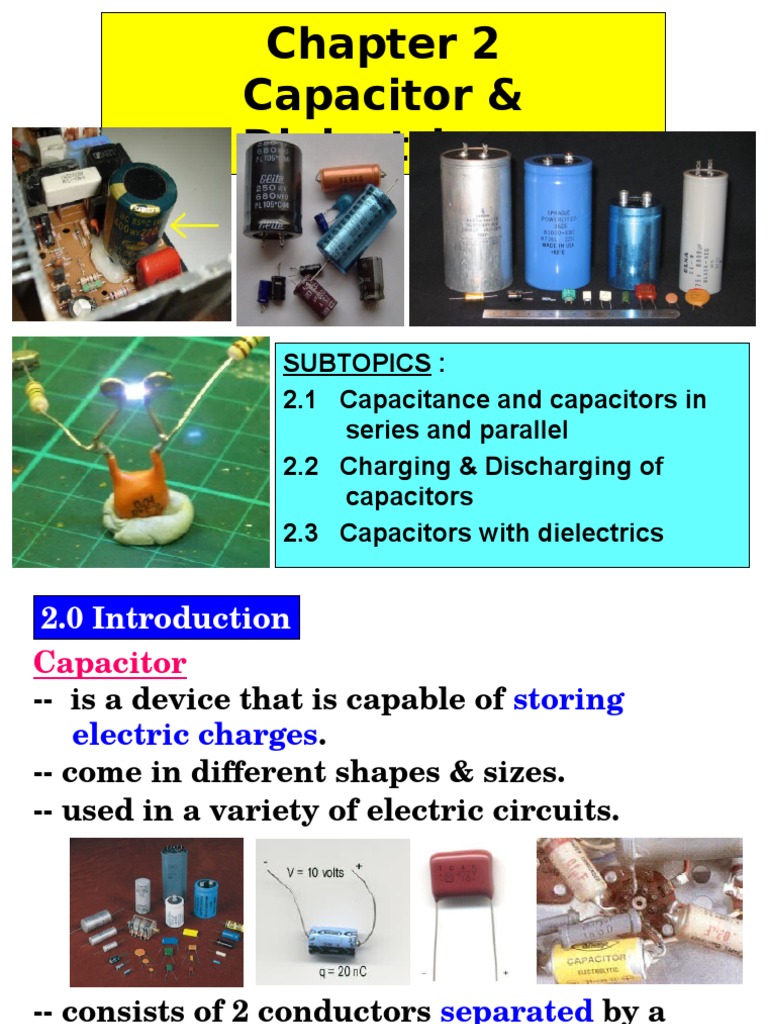 Capacitor & Dielectrics Explained PDF Dielectric Capacitor