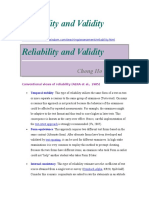 Reliability Validity Assessment Tests