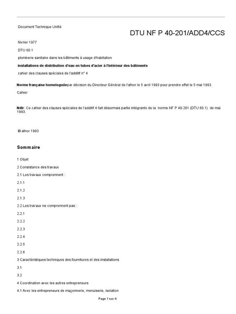 Dtu 60.1 Add4 CCS | PDF | Code de la construction et de l'habitation ...