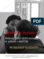 advice for parents workshop handout
